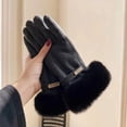 thumbnail image 3 of Gloves women's winter high-grade wool wool gloves thickened sweet riding gloves driving touch screen gloves, 3 of 5