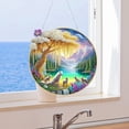 thumbnail image 4 of HAPPY WAY DIY Dot Diamond Pendant Diamond Art Painting Round Creative Design Pvc Home Decoration Pendant (Double-Sided Pattern Single-Sided Dot Diamond)-Landscape2, 4 of 11