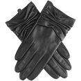 thumbnail image 1 of Women Leather Gloves Driving Ladies TouchScreen Gloves Ruched, 1 of 8