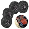 thumbnail image 1 of RC Car Tire, Improve Stability RC Wheel  for 1/10 RC Crawler Red,Orange,Silver,Titanium Color, 1 of 7