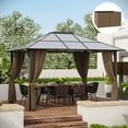 thumbnail image 2 of Outsunny 10' x 12' Gazebo Replacement Sidewall Set, 4 Panels, Brown, 2 of 10