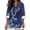 Blue Leaves, variant on Tie Dye Swirl Print Long Sleeve Womens Tops Boho V Neck Shirt Cotton Linen Trendy Blouses Dressy Casual Vacation Clothes for Beach Travel Vacation, M