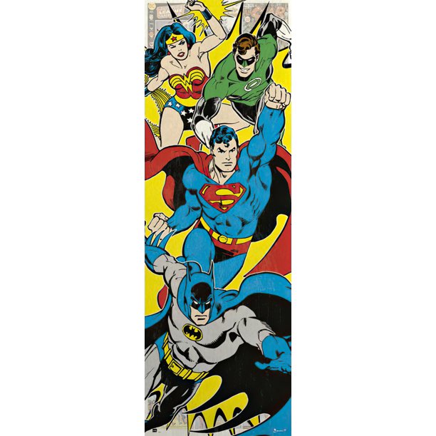 Justice League Of America - JLA - DC Comics Door Poster / Print (Wonder  Woman Batman Green Lantern & Superman) (Black Poster Hanger) 