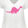 thumbnail image 4 of Inktastic Pink Dinosaur Women's Plus Size V-Neck T-Shirt, 4 of 5
