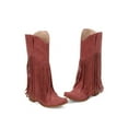 thumbnail image 6 of Dakaela Women's Fringe Western Boots Vintage Tassel Cowgirl Cowboy Boots Block Heel Pull on Knight Knee High Boots, 6 of 7