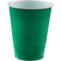Festive Green Disposable Plastic Cups