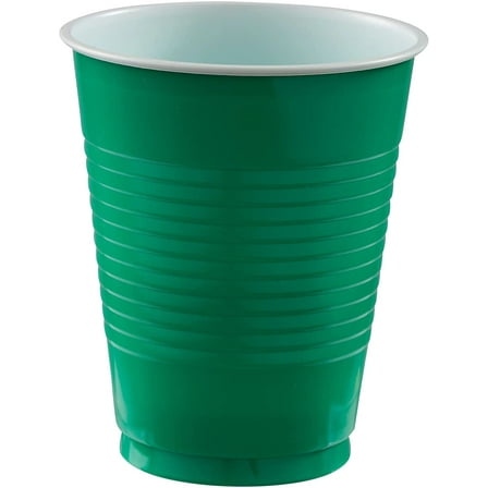 Festive Green Disposable Plastic Cups