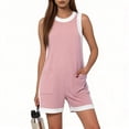 thumbnail image 2 of DailyTrove Women's Sleeveless Contrast Trim Tank Dress - Slim Fit Casual Mini Dress with Pockets for Summer, 2 of 5