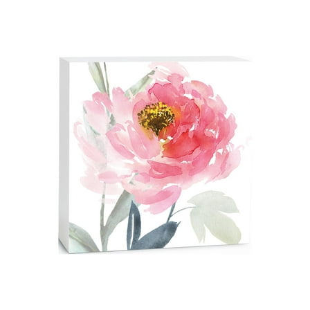 Vivid Flower Fuchsia Floral 5 x 5 Wood Tabletop Sign Plaque