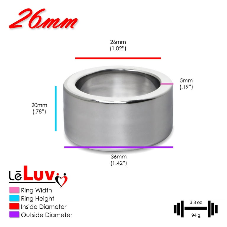 Eyro 5mm Width Stainless Glans Ring with (26mm) 1.02 Inside Diameter by  15mm Height