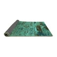 thumbnail image 2 of Ahgly Company Indoor Square Oriental Turquoise Blue Industrial Area Rugs, 6' Square, 2 of 4
