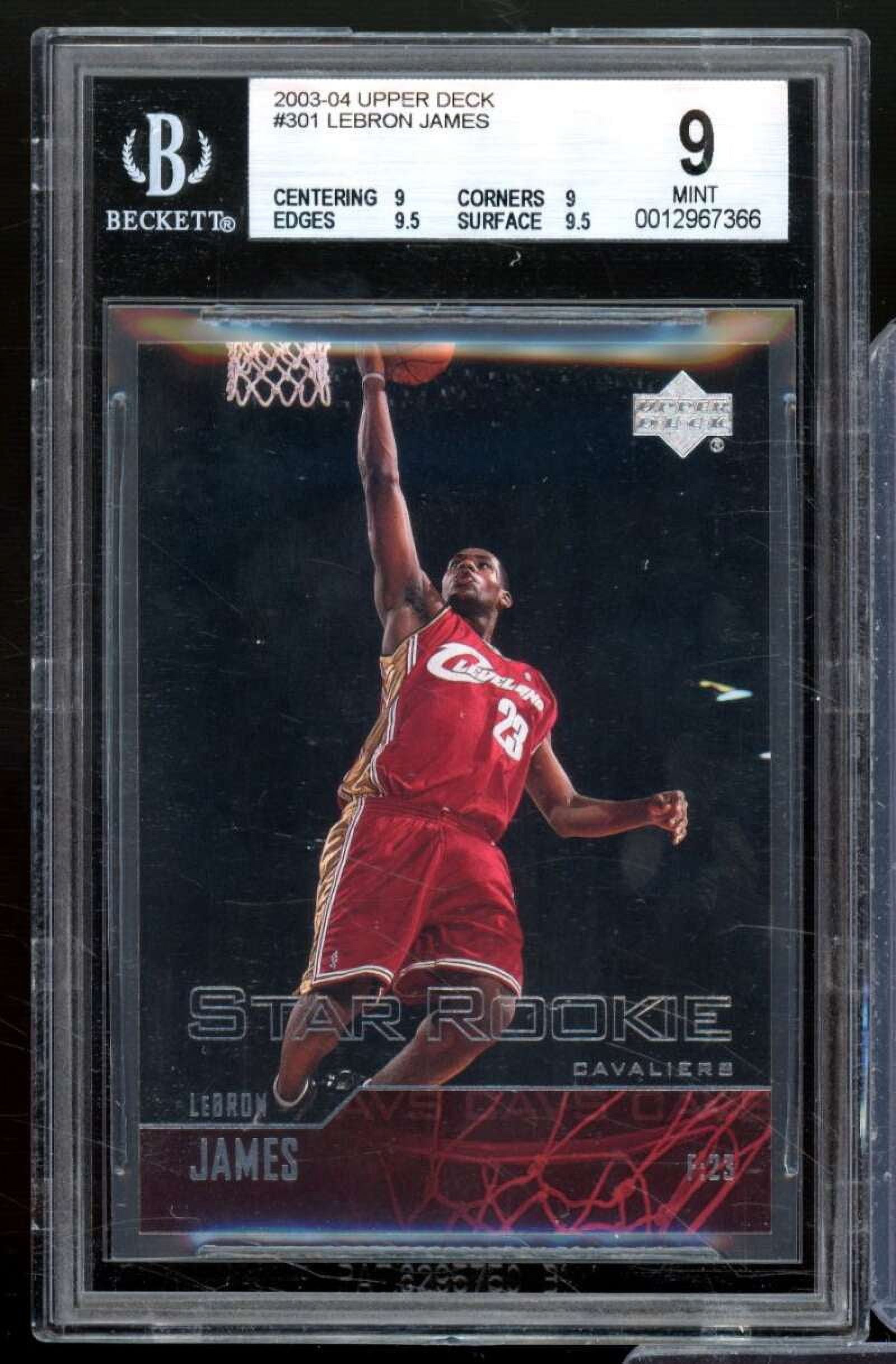 Lebron James Rookie Card 2003-04 Upper Deck MVP #201 BGS 9.5 (9.5