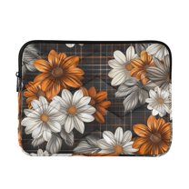FORMRS 15-15.6 inch Laptop Sleeve Case Soft Carrying Quilted Computer Bag Cover, Black Plaid Floral