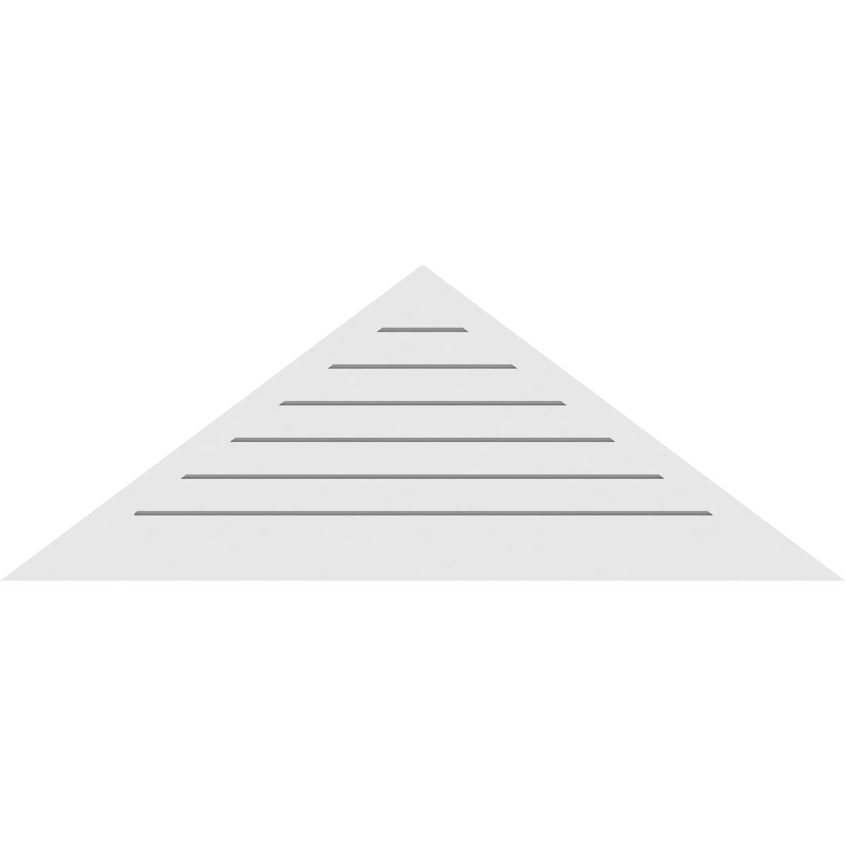 48"W x 16"H Triangle Surface Mount PVC Gable Vent 8/12 Pitch: Functional, w/ 2"W x 1-1/2"P Brickmould Frame