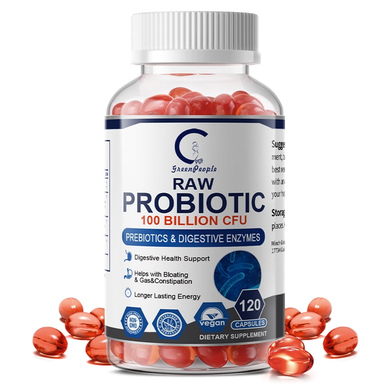 100 Billion CFU Probiotics , with Digestive Enzymes; Probiotics for Women & Men; Shelf Stable Acidophilus Probiotic Supplement,120 Capsules