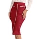 thumbnail image 1 of Falda lápiz ajustada de cintura alta para mujer INSPIRE CHIC, elástica, hasta la rodilla, faldas de oficina, S, rojo oscuro, 1 of 6