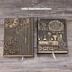 thumbnail image 5 of Time Train Bronze Cuaderno de tapa dura A5 con rayas, cuaderno de cuero vintage, diario de viaje hecho a mano en relieve, 200 páginas a rayas, regalo de cumpleaños de Navidad para, 5 of 5