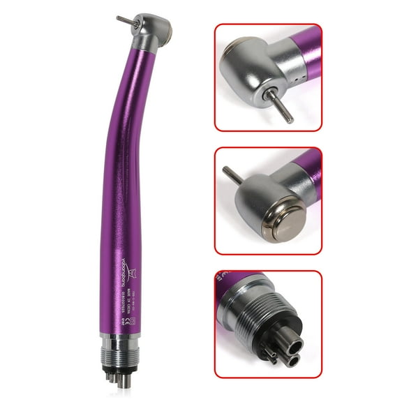 NSK Style Dental High Speed Turbine Handpiece Push Button 4 Hole Purple YBB-M4