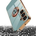 thumbnail image 5 of for Samsung Galaxy A54 5G Case with 2 Screen Protector, Built-in 360 Degree Rotation Ring Magnetic Stand, Luxury Shiny Plating Edge Shockproof Electroplated Protective Cover (Gray/Golden), 5 of 12