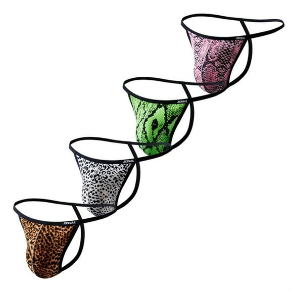 JOCKMAIL 4 Pack/PCS Men Underwear Jock Strap Pattern Playful Printed Men Briefs Men Tong G String