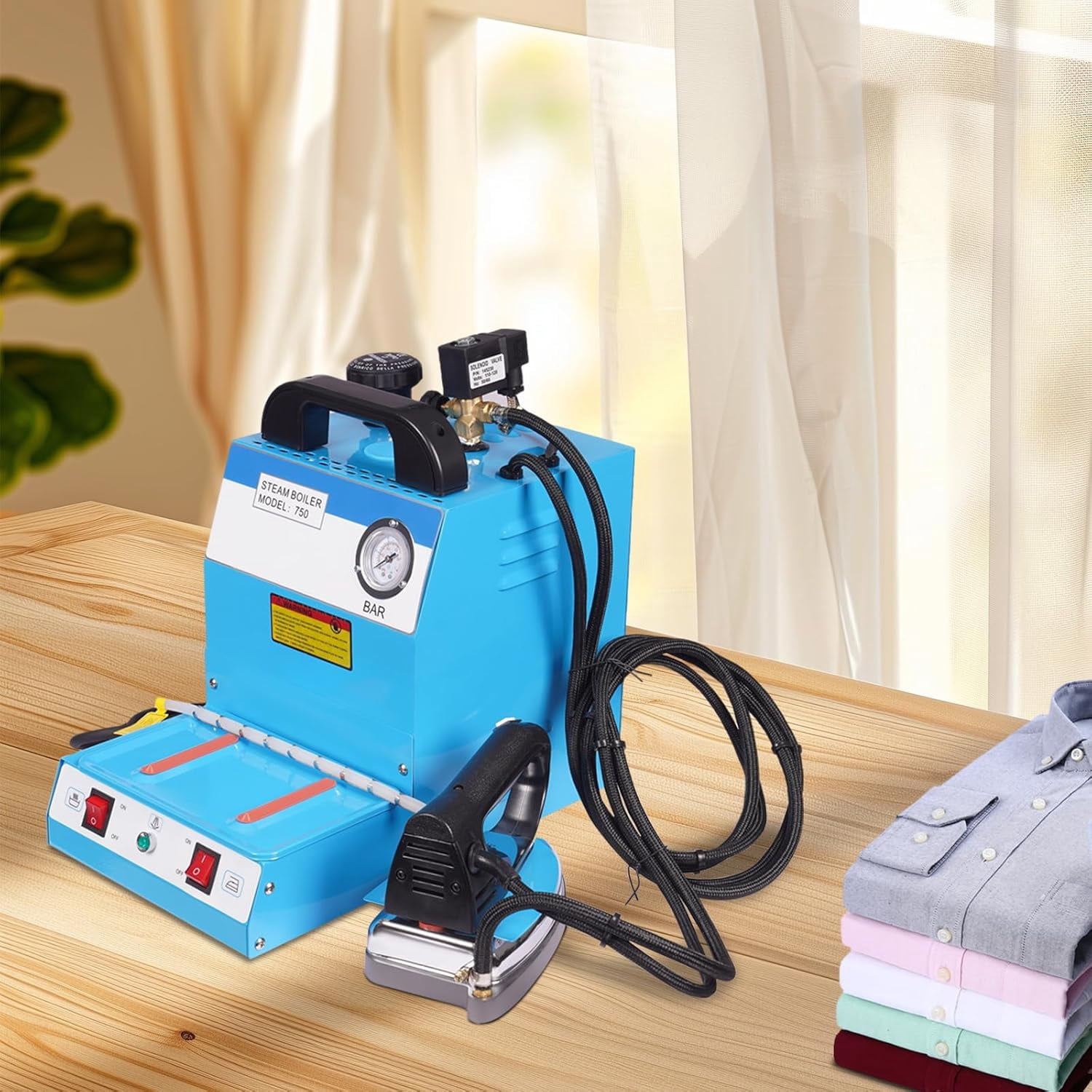 110V Commercial Electric Steam Iron ST-750 Industrial Steam Electric Iron Boiler Electric Steam Iron with Boiler for Various Fabrics