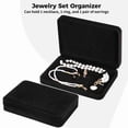 thumbnail image 4 of Jewelry Set Box, Large Velvet Jewelry Set Organizer Showcase Box, Luxury Velvet Jewelry Holder for Necklace, Ring, Earrings, Gift for Women Girls, Black(Jewelry not Included), 4 of 7