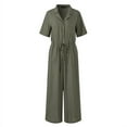 thumbnail image 3 of ZANZEA Women Button Down Dungaree Jumpsuit Wide Legs Romper Playsuit Overalls, 3 of 10