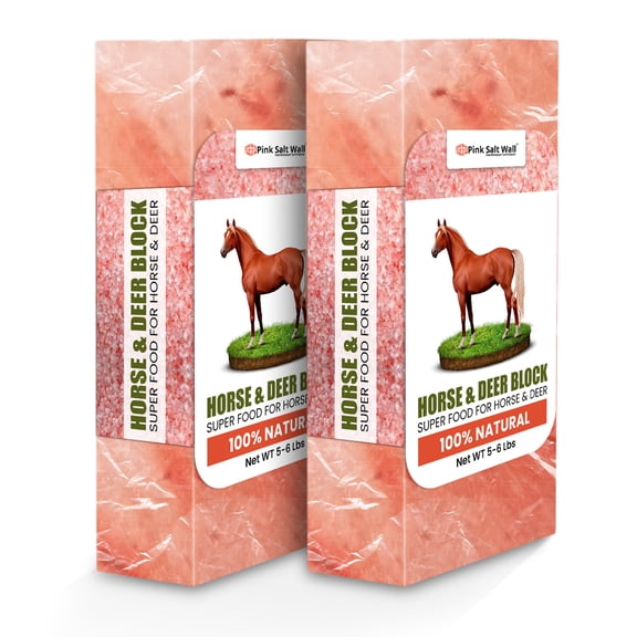Pink Salt Wall Himalayan Salt Blocks for Deer, Horses, Elk, and Moose, pack of 2