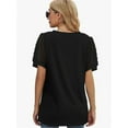 thumbnail image 2 of Womens Summer Casual Shirts Short Sleeve Tunic V Neck Trendy Blouses Tops, 2 of 5