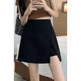 thumbnail image 3 of Elegante minivestido adelgazante de cintura alta con falda negra pequeña y abertura lateral para primavera y otoño para mujer, 3 of 5