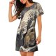 thumbnail image 2 of Easygdp Graceful Snow Leopard Camisón de manga corta para mujer, informal, estampado, 2 of 6