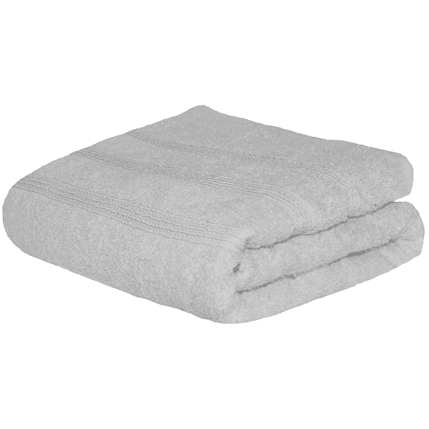 Toalla Baño Completo MELOCOTTON HOGAR 150x80cm 620gr Suave Y Absorbente Cenefa Bordada GRIS 7