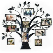 Homebeez 9*Openings Metal Family Tree Collage Photo Frame Wall Hanging Picture Frame,Gallery Wall Frame Set,Family Picture Frame For Living Room Decorations