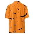 thumbnail image 6 of JGNGSHN Halloween Button Down Shirt for Men Casual Short Sleeve Hawaiian Shirt Colorful Funny Pumpkins Skull Print Tees 2025 Fall Clothes, 6 of 7