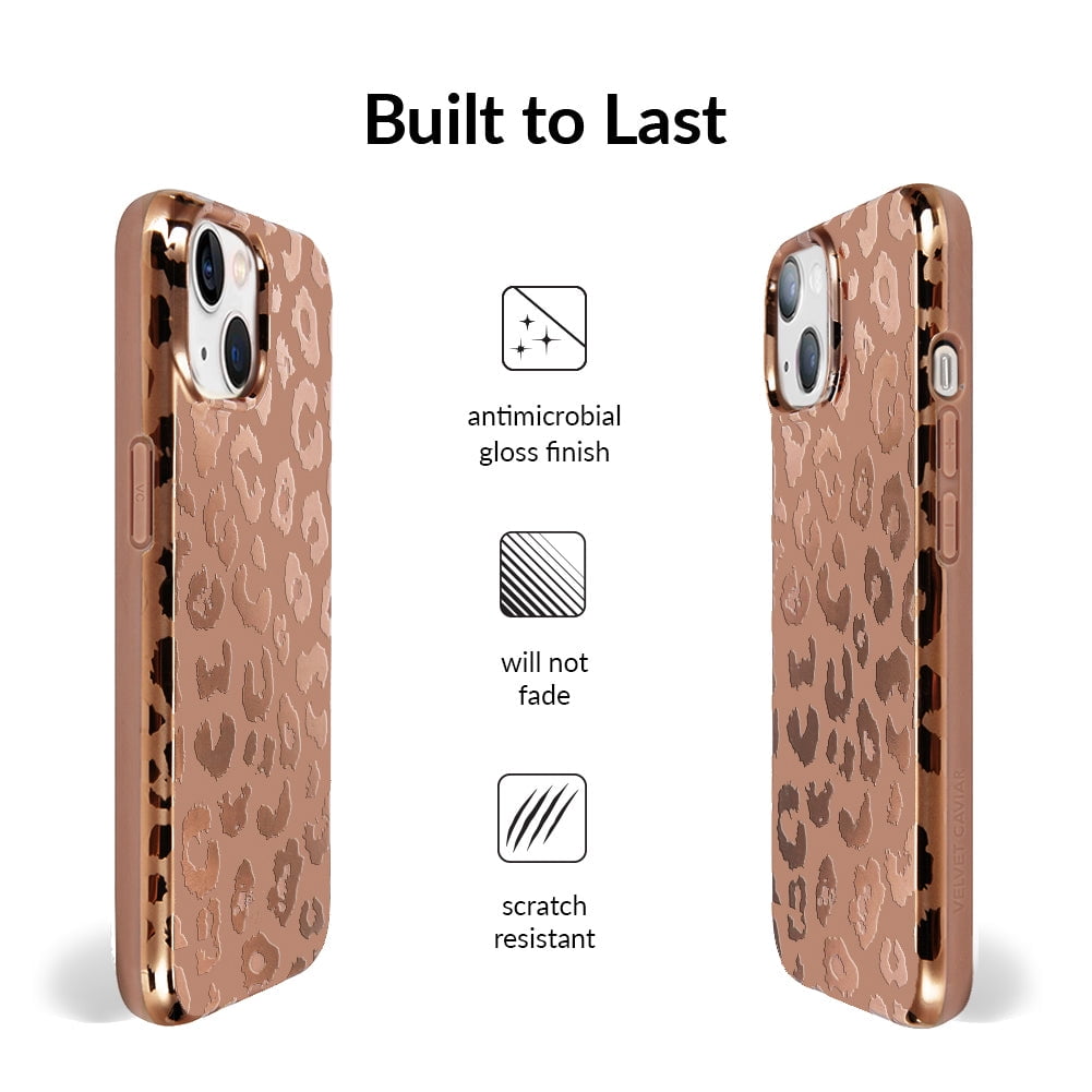 Velvet Caviar for iPhone 13 Mini Case Compatible with MagSafe - Cute Protective Phone Cases for Women - Bronze Chrome Leopard