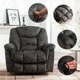 thumbnail image 2 of Bonzy Home Swivel Recliner Chair Manual Rocker Reclining Sofa Chair Living Room Seating Furniture Gray, 2 of 7