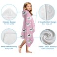 thumbnail image 7 of Pink Halloween Skulls Hooded Bath Towel，50"x30" for Ages 3 To 12 Kids, Quick Dry Lightweight Soft Microfiber Hood Beach Towel Cover Up for Kids, 7 of 7