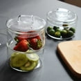 thumbnail image 3 of Stackable Heat Resistant Glass Bowl Transparent Salad Bowl Innovative Dessert Fruit Box With Lid, 3 of 8