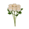 thumbnail image 2 of 6pcs Artificial Rose Bouquet - Realistic Plastic Silk Flowers, Perfect Decorations for Weddings, Bridal Showers, Home Interiors & Party Centerpieces, 5.9*13.3in, Beige, 2 of 6