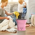 thumbnail image 5 of SHENGXINY Portable Washing Machine Clearance Folding Small Washing Machine Underwear Washing Machine Portable Can Dehydration Dormitory Students Travel Home Pink, 5 of 8