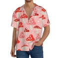 thumbnail image 3 of Naloa Cute Mushroom1 Men's Loose Fit Cuban Collar Short-Sleeve Shirt with Button-down and Chest Pocket for Everyday Wear Outings - Small, 3 of 7