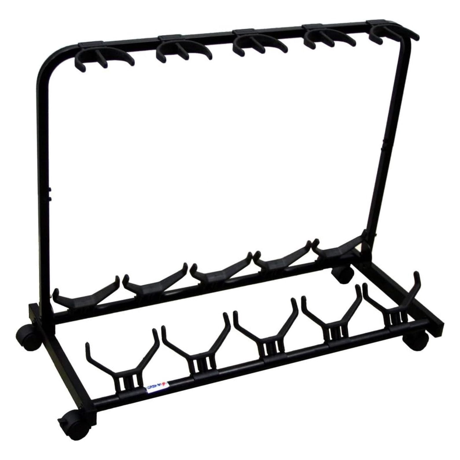 5 Guitar Rolling Cart Stand Pro Audio Stage, Studio or Display Rubber Divider Electric or Acoustic Guitar Holder