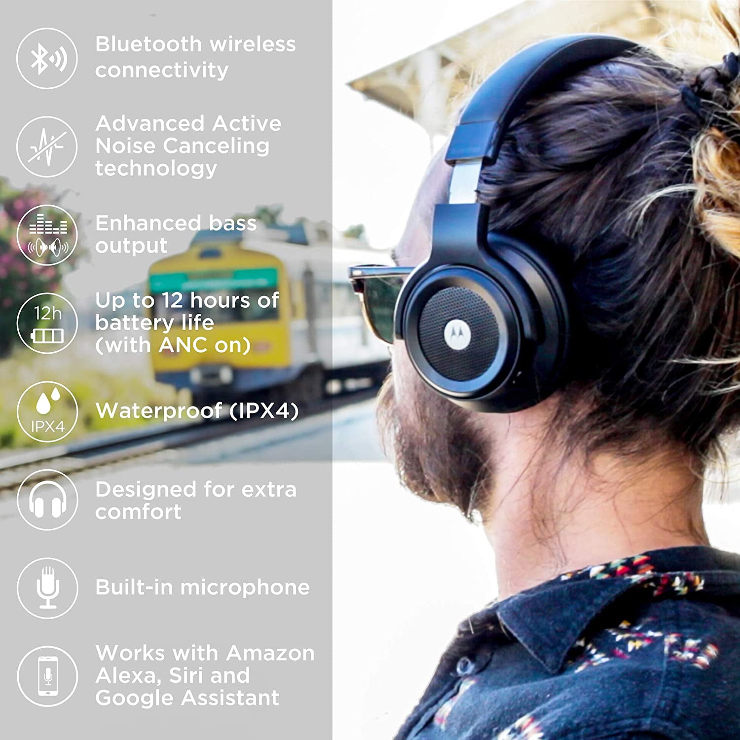 Motorola Escape 800 ANC Wireless Active Noise Cancelling Headphones Black -  Retail | Walmart Canada