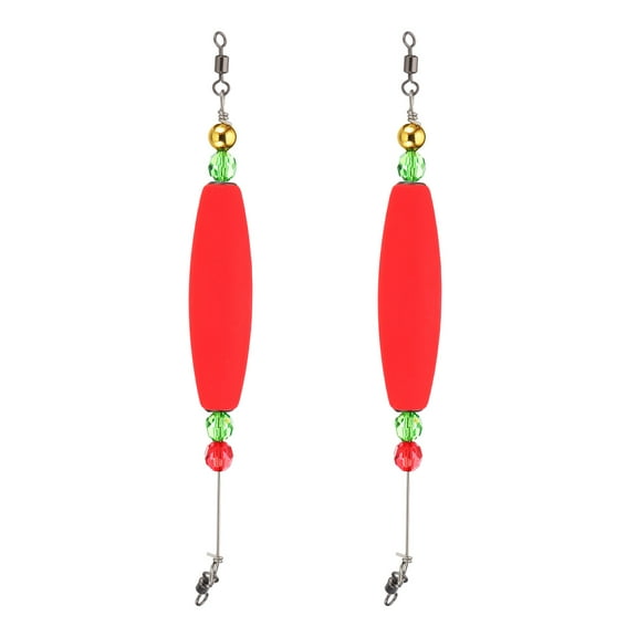 UXcell Fishing Bobbers Floats 8.3 Inch, 2 Pack Olive Fishing Bobbers Popping Corks Float Weighted Bobbers Fishing Tackle, Red