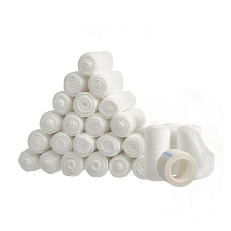 Conformant 2 Wound Veil 24 Gauze Bandage Rolls with Medical Tape, 2” x 4 Yards Stretched, Stretch Bandage Roll, FDA Approved, Medical Grade Sterile First Aid Wound Care, Dressing, by California Basics ()