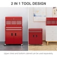 thumbnail image 4 of HOMCOM 2 in 1 Top Chest Rolling Tool Storage Box with 6 Drawers, Red, 4 of 10