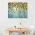 thumbnail image 2 of ARISTURING Abstract Canvas Wall Art Decor: Small Size Forest Blue Teal Tree Picture Gold Foils Embellishment and Silver Glitter Prints Modern Textured Artwork for Living Room Bedroom, 2 of 4