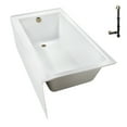 thumbnail image 5 of Streamline NAL-5600-PBR 66 in. x 32 in. Acrylic Left-Hand Drain Alcove Bathtub in Glossy White With External Drain in Polished Brass, 5 of 10