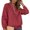 03# Red, variant on Women's Tops Loose Fit Quilted Sweatshirt Top with Pockets Half Zip Textured Blouse Casual Long Sleeve Pullover Cotton Streetwear S-2XL