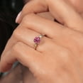 thumbnail image 4 of Gem Stone King 925 Sterling Silver and 10K Yellow Gold Pink Tourmaline and White Lab Grown Diamond 3 Stone Engagement Ring for Women (0.55 Cttw, Round Gemstone October Birthstone, Size 5), 4 of 4